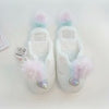 White Unicorn Mule Plush Slippers